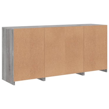 vidaXL Μπουφές με LED Γκρι Sonoma 142,5x37x67cm 1 τεμ.