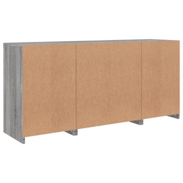 vidaXL Μπουφές με LED Γκρι Sonoma 142,5x37x67cm 1 τεμ.