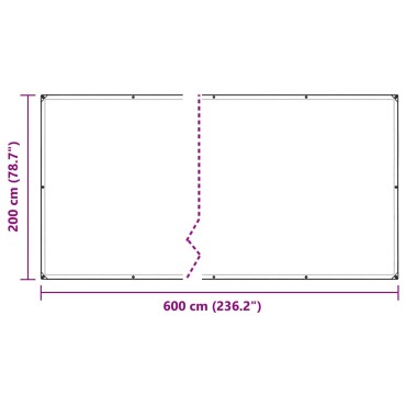 vidaXL Σαφής μουσαμάς με οπές 2x6 m PVC