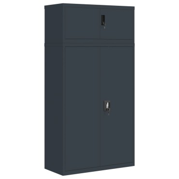 vidaXL Αρχειοθήκη Ανθρακί 90x40x180cm Ατσάλινη