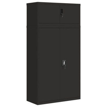 vidaXL Αρχειοθήκη Μαύρη 90x40x180cm Ατσάλινη 2 τεμ.