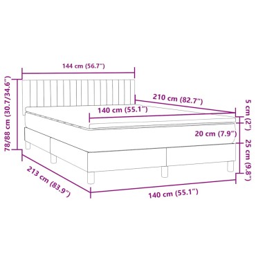 vidaXL Κρεβάτι Boxspring με Στρώμα Σκούρο Πράσινο 140x210εκ. Βελούδινο