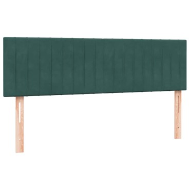 vidaXL Κρεβάτι Boxspring με Στρώμα Σκούρο Πράσινο 140x210εκ. Βελούδινο