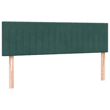 vidaXL Κρεβάτι Boxspring με Στρώμα Σκούρο Πράσινο 140x210εκ. Βελούδινο