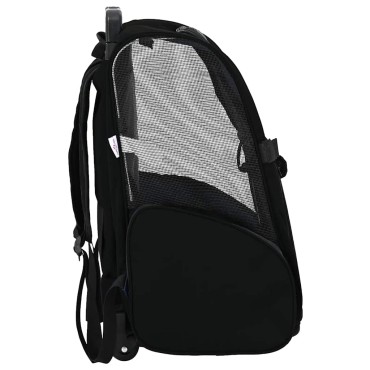 vidaXL Καρότσι Κατοικίδιων 3 σε 1 Μαύρο Ύφασμα Oxford 48x32x(57-106) εκ.