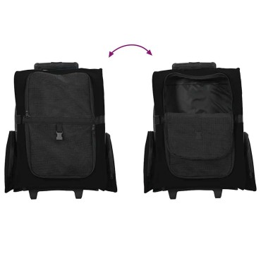 vidaXL Καρότσι Κατοικίδιων 3 σε 1 Μαύρο Ύφασμα Oxford 48x32x(57-106) εκ.