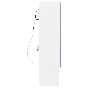 vidaXL Καθρέφτης Μπάνιου με Ντουλάπι / LED Λευκό 80x15x60cm MDF 1 τεμ.