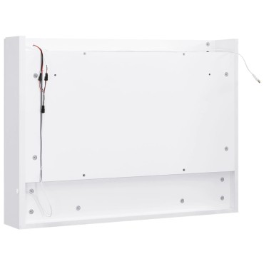 vidaXL Καθρέφτης Μπάνιου με Ντουλάπι / LED Λευκό 80x15x60cm MDF 1 τεμ.