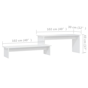 vidaXL Έπιπλο Τηλεόρασης Λευκό 180x30x43cm από Επεξ. Ξύλο