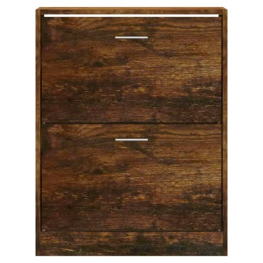vidaXL Παπουτσοθήκη Καπνιστή Δρυς 63x24x81cm από Επεξεργασμένο Ξύλο