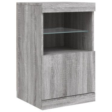 vidaXL Μπουφές με LED Γκρι Sonoma 164x37x67cm 1 τεμ.