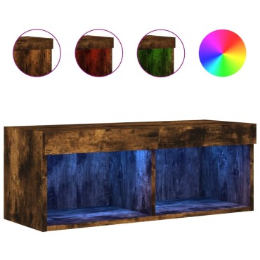 vidaXL Έπιπλο Τηλεόρασης με LED Καπνιστή Δρυς 80x30x30cm