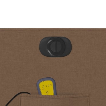 vidaXL Πολυθρόνα Μασάζ Ηλεκτρική Ανακλινόμενη Καφέ Υφασμάτινη 66x89,5x95,5cm 1 τεμ.