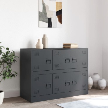 vidaXL Μπουφές Ανθρακί 99x39x73cm από Ατσάλι 1 τεμ.