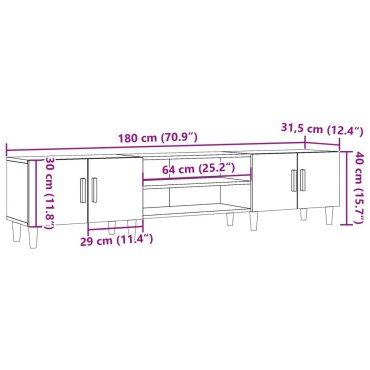 vidaXL Έπιπλο Τηλεόρασης Αρτισιανή Δρυς 180x31,5x40cm Επεξ. Ξύλο