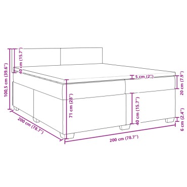 vidaXL Κρεβάτι Boxspring με Στρώμα Σκούρο Γκρι 200x200 εκ. Βελούδινο