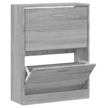 vidaXL Παπουτσοθήκη Γκρι Sonoma 63x24x81cm από Επεξεργασμένο Ξύλο