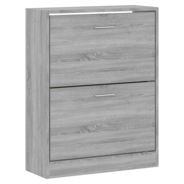 vidaXL Παπουτσοθήκη Γκρι Sonoma 63x24x81cm από Επεξεργασμένο Ξύλο