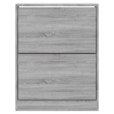 vidaXL Παπουτσοθήκη Γκρι Sonoma 63x24x81cm από Επεξεργασμένο Ξύλο