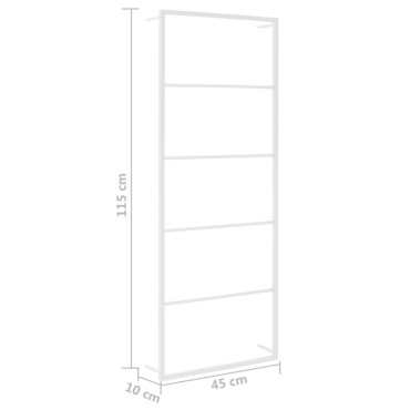 vidaXL Βάση για Πετσέτες Επιτοίχια Λευκό 45 x 10 x 115 εκ. Ατσάλινη