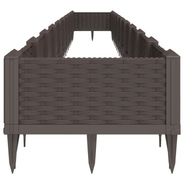 vidaXL Ζαρντινιέρα με Πασσάλους Καφέ 362,5x42,5x28,5εκ. Πολυπροπυλένιο