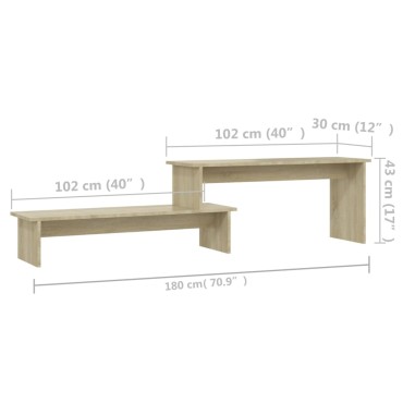 vidaXL Έπιπλο Τηλεόρασης Sonoma Δρυς 180x30x43cm από Επεξ. Ξύλο