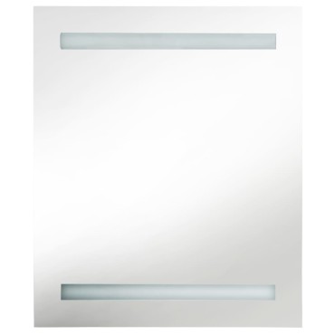 vidaXL Καθρέφτης Μπάνιου με Ντουλάπι / LED Μαύρο 50x14x60cm 1 τεμ.