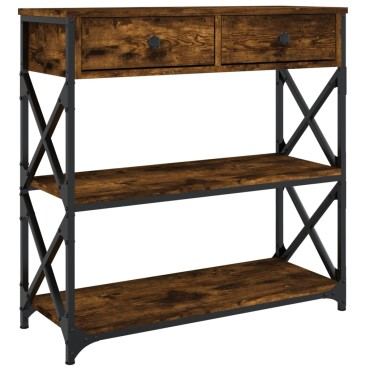 vidaXL Τραπέζι Κονσόλα Καπνιστή Δρυς 75x28x75cm Επεξεργ. Ξύλο 1 τεμ.