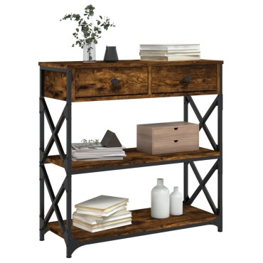 vidaXL Τραπέζι Κονσόλα Καπνιστή Δρυς 75x28x75cm Επεξεργ. Ξύλο 1 τεμ.