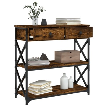 vidaXL Τραπέζι Κονσόλα Καπνιστή Δρυς 75x28x75cm Επεξεργ. Ξύλο 1 τεμ.