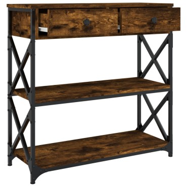 vidaXL Τραπέζι Κονσόλα Καπνιστή Δρυς 75x28x75cm Επεξεργ. Ξύλο 1 τεμ.