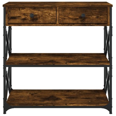 vidaXL Τραπέζι Κονσόλα Καπνιστή Δρυς 75x28x75cm Επεξεργ. Ξύλο 1 τεμ.