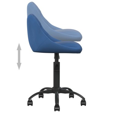 vidaXL Καρέκλα Γραφείου Μπλε Βελούδινη 44x46x(67,5-79)cm 1 τεμ.