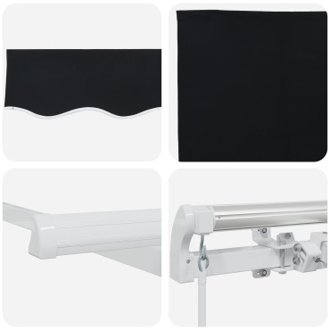 ανασυρόμενη τέντα vidaXL Μαύρη 450x350 cm