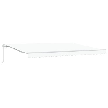 vidaXL Χειροκίνητη Ανασυρόμενη Τέντα Λευκή 450x350 cm