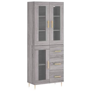 vidaXL Ντουλάπι Γκρι Sonoma 69,5x34x180cm Επεξεργασμένο Ξύλο 1 τεμ.