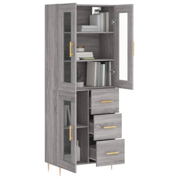 vidaXL Ντουλάπι Γκρι Sonoma 69,5x34x180cm Επεξεργασμένο Ξύλο 1 τεμ.