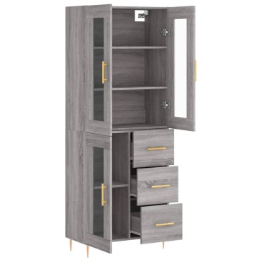 vidaXL Ντουλάπι Γκρι Sonoma 69,5x34x180cm Επεξεργασμένο Ξύλο 1 τεμ.