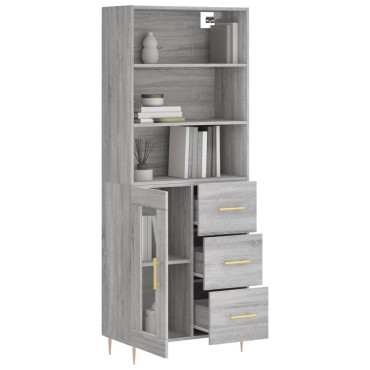 vidaXL Ντουλάπι Γκρι Sonoma 69,5x34x180cm Επεξεργασμένο Ξύλο 1 τεμ.