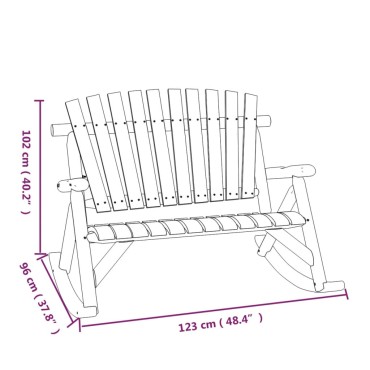 vidaXL Παγκάκι Κήπου Κουνιστό Διθέσιο 123x96x102cm Μασίφ Ερυθρελάτης