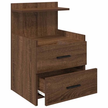 vidaXL Κομοδίνο με 2 Συρτάρια Καφέ Δρυς 40x36,5x62cm 1 τεμ.