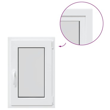 vidaXL Παράθυρο Υπογείου "RISOR" 50x75 εκ. Ανακλινόμενο & Περιστρεφόμενο DIN Αριστερά Λευκό