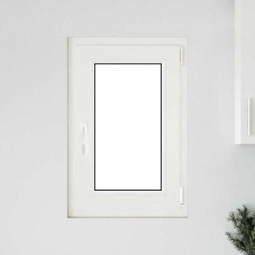 vidaXL Παράθυρο Υπογείου "RISOR" 50x75 εκ. Ανακλινόμενο & Περιστρεφόμενο DIN Αριστερά Λευκό