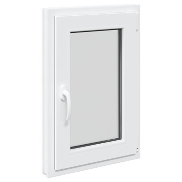 vidaXL Παράθυρο Υπογείου "RISOR" 50x75 εκ. Ανακλινόμενο & Περιστρεφόμενο DIN Αριστερά Λευκό