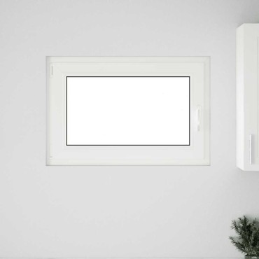 vidaXL Παράθυρο Υπογείου "RISOR" 90x50 εκ. Ανακλινόμενο & Περιστρεφόμενο DIN Αριστερά Λευκό