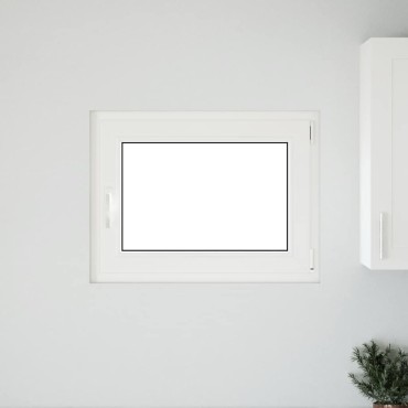 vidaXL Παράθυρο Υπογείου "RISOR" 80x70 εκ. Ανακλινόμενο & Περιστρεφόμενο DIN Δεξιό Λευκό