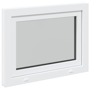 vidaXL Παράθυρο Υπογείου "RISOR" 80x70 εκ. Ανακλινόμενο & Περιστρεφόμενο DIN Δεξιό Λευκό