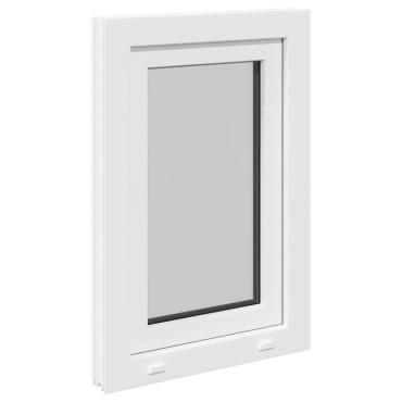 vidaXL Παράθυρο Υπογείου "RISOR" 50x75 εκ. Ανακλινόμενο & Περιστρεφόμενο DIN Δεξιό Λευκό