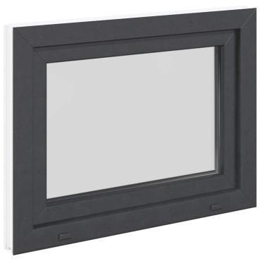 vidaXL Παράθυρο Υπογείου "RISOR" 80x50 εκ. Ανακλινόμενο & Περιστρεφόμενο DIN Αριστερό Ανθρακί