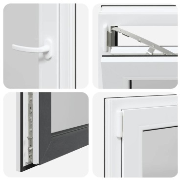 vidaXL Παράθυρο Υπογείου "RISOR" 50x50 εκ. Ανακλινόμενο & Περιστρεφόμενο DIN Αριστερό Ανθρακί